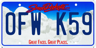 SD license plate 0FWK59