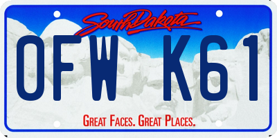 SD license plate 0FWK61