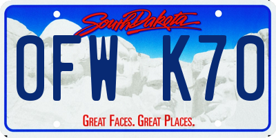 SD license plate 0FWK70