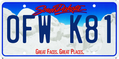 SD license plate 0FWK81