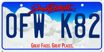 SD license plate 0FWK82