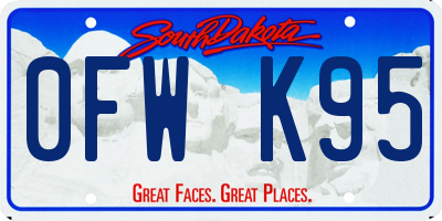 SD license plate 0FWK95