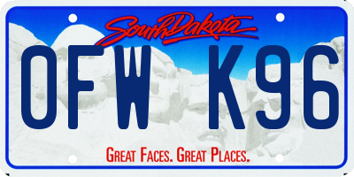 SD license plate 0FWK96