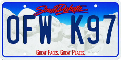 SD license plate 0FWK97
