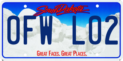 SD license plate 0FWL02