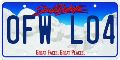 SD license plate 0FWL04
