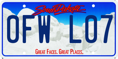 SD license plate 0FWL07