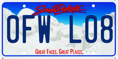 SD license plate 0FWL08