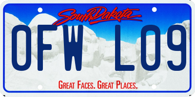 SD license plate 0FWL09
