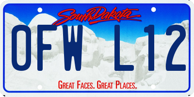 SD license plate 0FWL12
