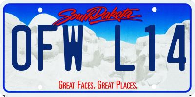 SD license plate 0FWL14