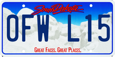 SD license plate 0FWL15