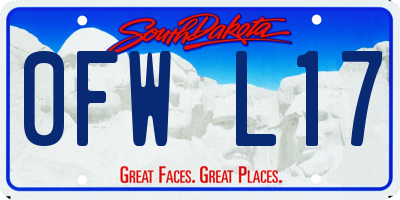 SD license plate 0FWL17