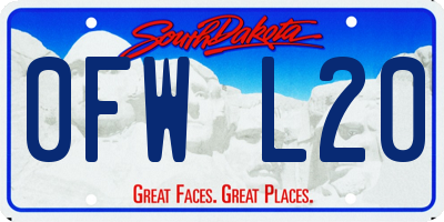 SD license plate 0FWL20