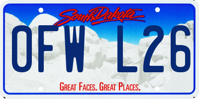 SD license plate 0FWL26