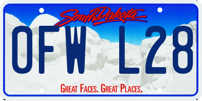 SD license plate 0FWL28