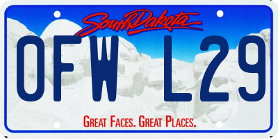 SD license plate 0FWL29