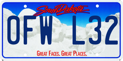 SD license plate 0FWL32