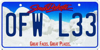 SD license plate 0FWL33