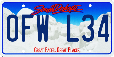 SD license plate 0FWL34