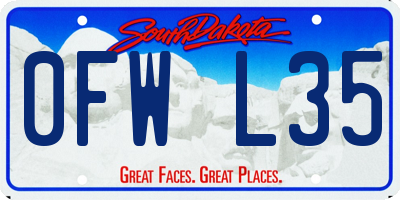 SD license plate 0FWL35