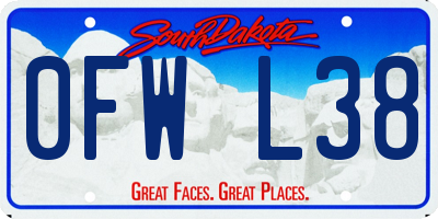 SD license plate 0FWL38