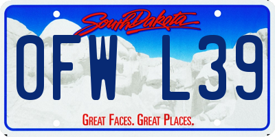 SD license plate 0FWL39