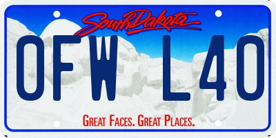 SD license plate 0FWL40