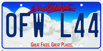 SD license plate 0FWL44