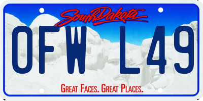 SD license plate 0FWL49