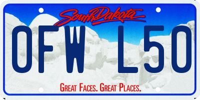 SD license plate 0FWL50