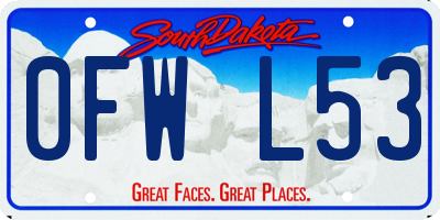 SD license plate 0FWL53