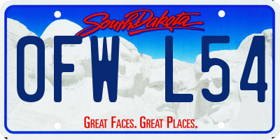 SD license plate 0FWL54