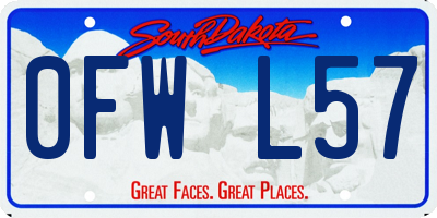 SD license plate 0FWL57