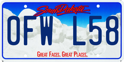 SD license plate 0FWL58