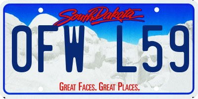 SD license plate 0FWL59