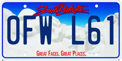 SD license plate 0FWL61