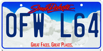 SD license plate 0FWL64