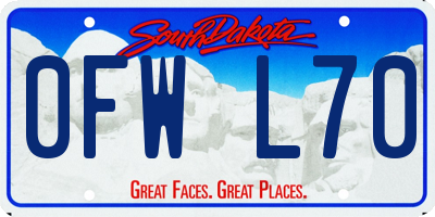 SD license plate 0FWL70