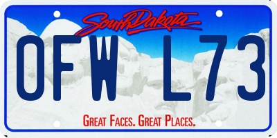 SD license plate 0FWL73