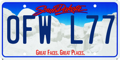 SD license plate 0FWL77