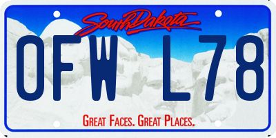 SD license plate 0FWL78