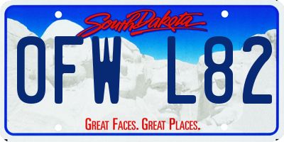 SD license plate 0FWL82