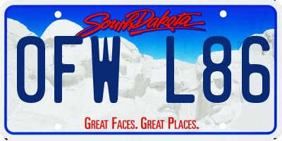 SD license plate 0FWL86