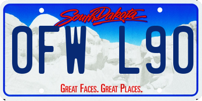 SD license plate 0FWL90