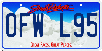 SD license plate 0FWL95