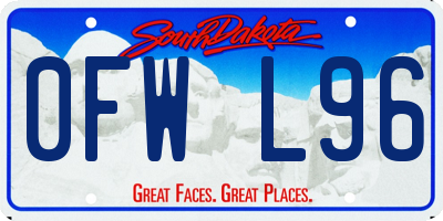 SD license plate 0FWL96