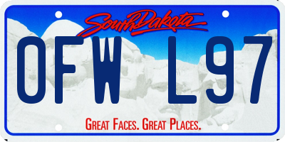 SD license plate 0FWL97