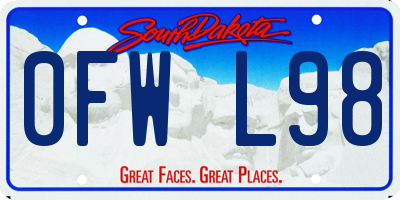 SD license plate 0FWL98