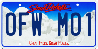 SD license plate 0FWM01